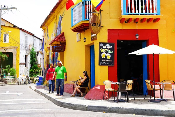 Cena Rua Cartagena Colômbia — Fotografia de Stock