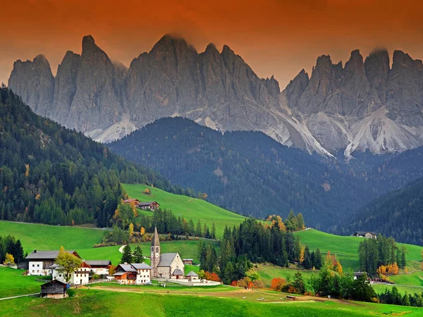 Santa Maddalena Byn Trentino Alto Adige Regionen Italien Europa — Stockfoto