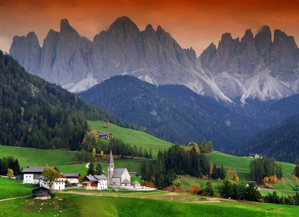 Santa Maddalena Byn Trentino Alto Adige Regionen Italien Europa — Stockfoto