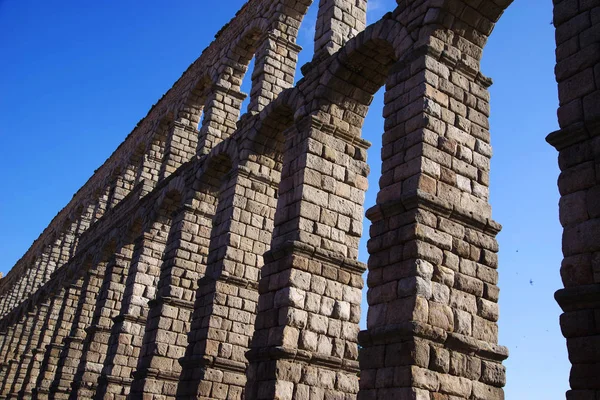 Arquitetura Cidade Medieval Segóvia Aqueduto Romano Segóvia Espanha Europa — Fotografia de Stock