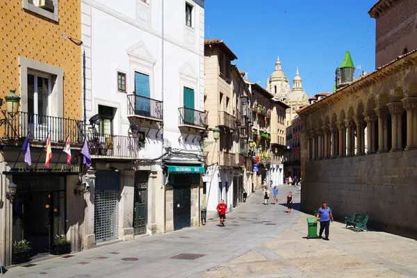 Segovia Madrid Spagna Luglio 2018 Scena Strada Segovia Dovere Medievale — Foto Stock