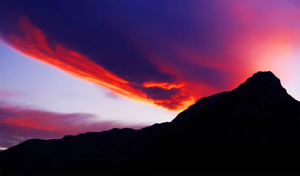 Solnedgang Lys Østrigske Alper Salzkammergut Region Øvre Østrig Europa - Stock-foto