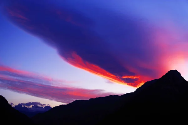 Solnedgang Lys Østrigske Alper Salzkammergut Region Øvre Østrig Europa - Stock-foto