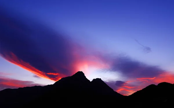 Sonnenuntergangslicht Über Den Österreichischen Alpen Salzkammergut Oberösterreich Europa — Stockfoto