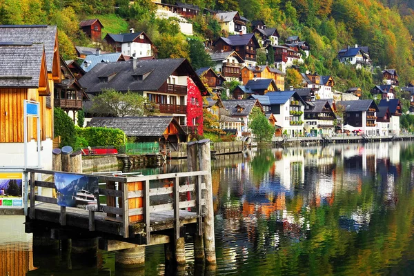 Architektonicznego Detalu Hallstatt Górskiej Miejscowości Salzkammergut Region Austria Europa — Zdjęcie stockowe