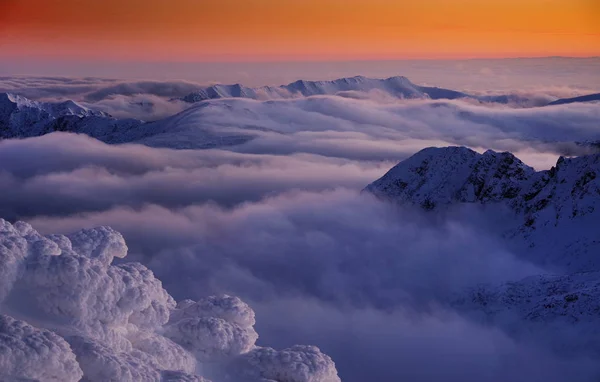 Téli Alpesi Táj Retyezát Nemzeti Park Kárpátok Románia Európa Hóval — Stock Fotó