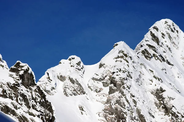 Transilvanya Alps Romanya Için Güzel Karla Kaplı Dağlar Dağlarda Alpin — Stok fotoğraf