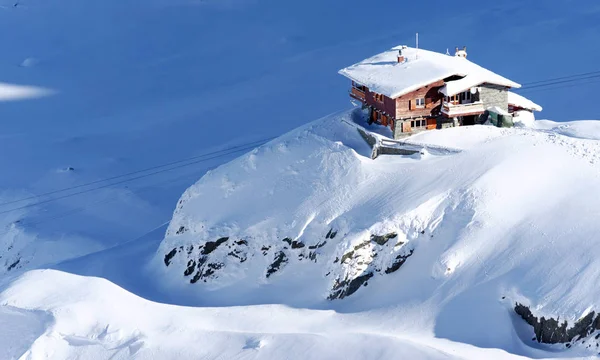Chalet Covered Snow Transylvanian Alps Balea Valley Romania Europe — Stock Photo, Image