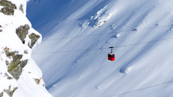 Teleférico Invierno Paisaje Alpino Transilvania Alpes Rumania Europa —  Fotos de Stock