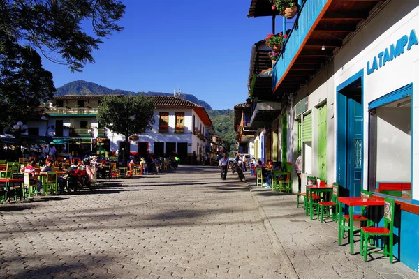 Arquitetura Tradicional Pitoresca Cidade Jardin Antioquia Colômbia América Sul — Fotografia de Stock