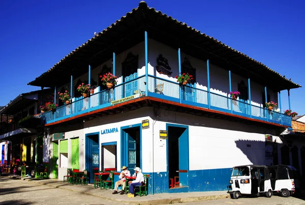 Arquitetura Tradicional Pitoresca Cidade Jardin Antioquia Colômbia América Sul — Fotografia de Stock