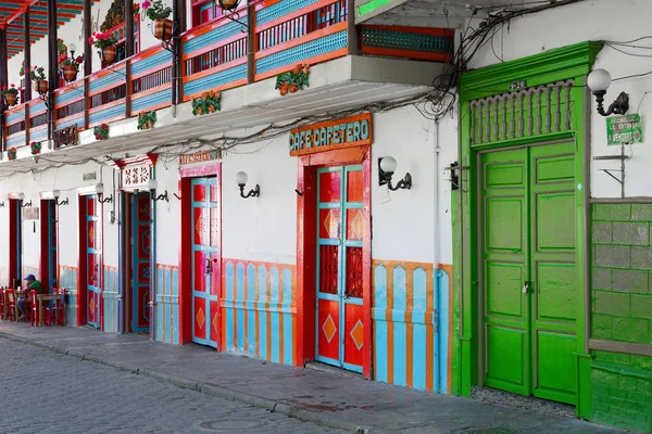 Arquitetura Tradicional Pitoresca Cidade Jardin Antioquia Colômbia América Sul — Fotografia de Stock