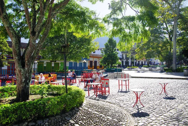 伝統的な建築様式 美しい町のジャルダン アンティオキア コロンビア 南アメリカの — ストック写真