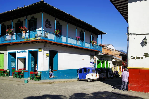 Arquitetura Tradicional Pitoresca Cidade Jardin Antioquia Colômbia América Sul — Fotografia de Stock