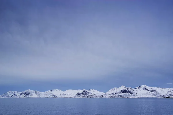 Winter Hard Landschap Lofoten Archipel Noorwegen Europa — Stockfoto