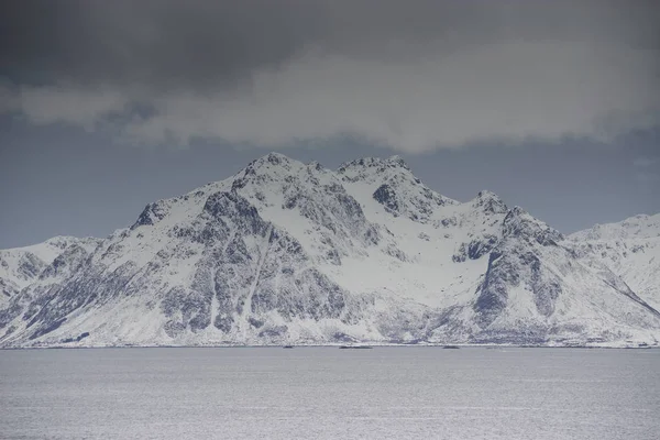 Paisaje Duro Invierno Archipiélago Lofoten Noruega Europa — Foto de Stock
