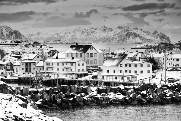 Vinterlandskap Lofoten Skärgård Norge Europa — Stockfoto