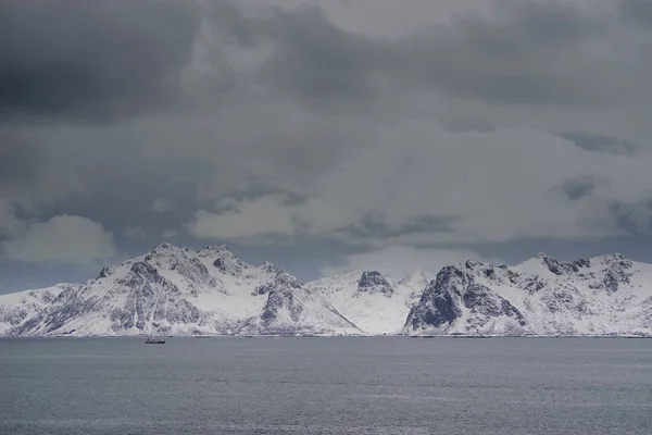 Zima Trudnych Krajobrazów Archipelagu Lofotów Norwegia Europa — Zdjęcie stockowe