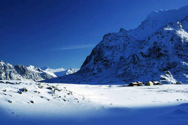 Lofoten Takımadaları Nda Kış Sert Peyzaj Norveç Avrupa — Stok fotoğraf