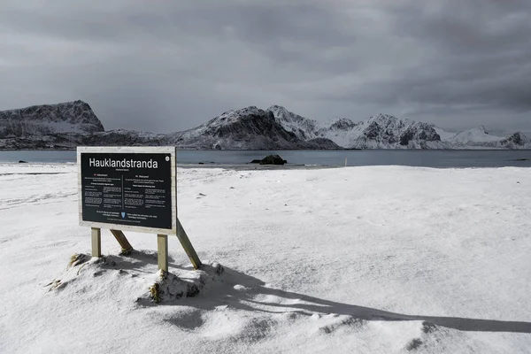 Haukland Strand Lofoten Archipel Noorwegen Europa — Stockfoto