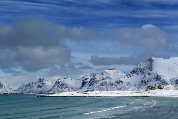 Paesaggio Rigido Invernale Nell Arcipelago Lofoten Norvegia Europa — Foto Stock