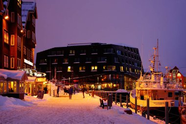 Harbour of Tromso, Norway, Europe. Tromso is considered the northernmost city in the world clipart