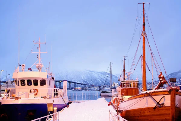 Hafen Von Tromso Norwegen Europa Tromso Gilt Als Nördlichste Stadt — Stockfoto