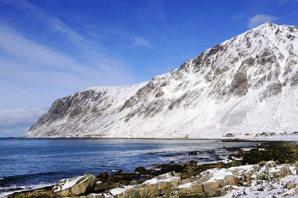 Lofoten Takımadaları Nda Haukland Plajı Norveç Avrupa — Stok fotoğraf