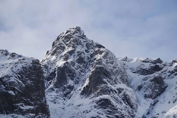 Winterlandschap Lofoten Archipel Noorwegen Europa — Stockfoto