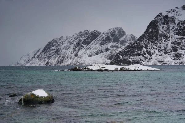 Vinterlandskap Lofoten Skärgård Norge Europa — Stockfoto