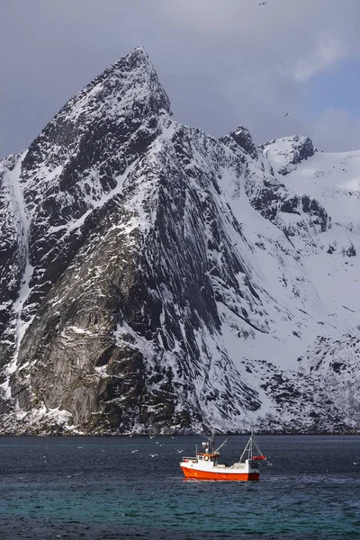 Bateau Pêche Dans Archipel Lofoten Norvège Europe — Photo