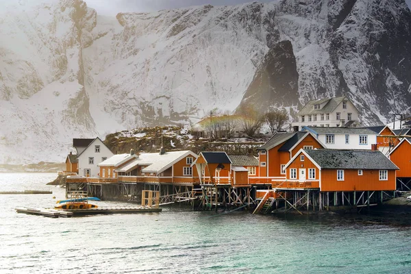 Paisagem Inverno Alpina Arquipélago Lofoten Noruega Europa — Fotografia de Stock