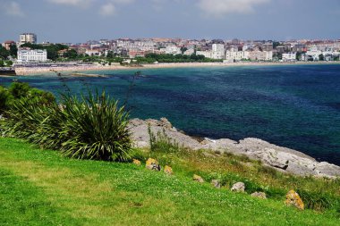 Santander, İspanya, Avrupa'da Kantabriyen Sahili'nin yaz manzarası