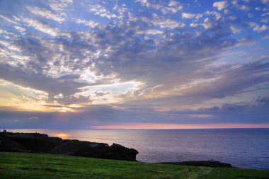 Santander, İspanya, Avrupa'da Kantabriyen Sahili'nin yaz manzarası