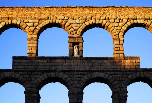 Aqueduto Romano Segóvia Espanha Declarado Património Mundial Pela Unesco Europa — Fotografia de Stock