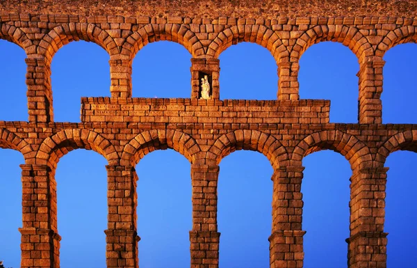 Romeinse Aquaduct Van Segovia Spanje Verklaarde Werelderfgoed Door Unesco Europa — Stockfoto