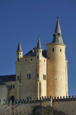 Segovia İspanya, Avrupa ünlü Alcazar Kalesi dış görünümü
