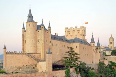 Segovia İspanya, Avrupa ünlü Alcazar Kalesi dış görünümü