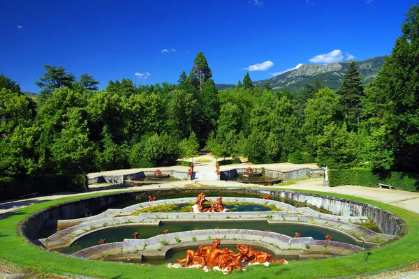 Tuinen Van Granja San Ildefonso Castle Segovia Spanje Europa — Stockfoto