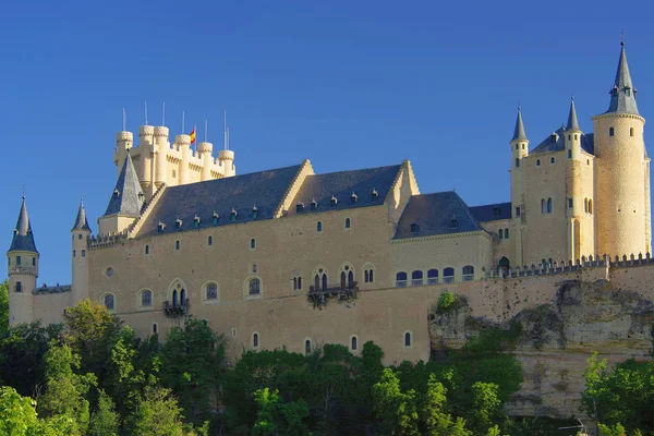 Außenansicht Der Berühmten Alcazar Burg Von Segovia Spanien Europa — Stockfoto