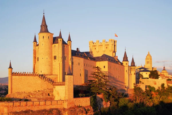 Vista Exterior Del Famoso Castillo Del Alcázar Segovia España Europa —  Fotos de Stock