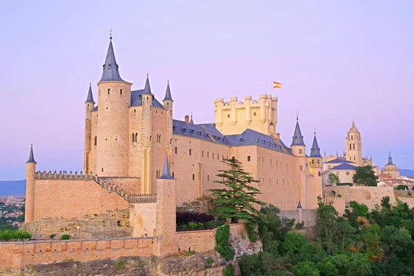 Vista Exterior Del Famoso Castillo Del Alcázar Segovia España Europa —  Fotos de Stock