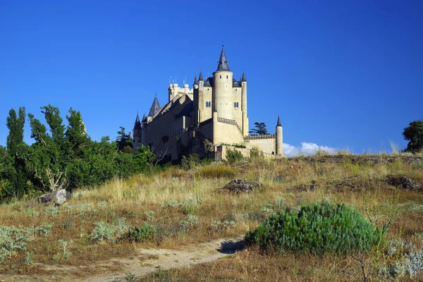 Vista Exterior Del Famoso Castillo Del Alcázar Segovia España Europa — Foto de Stock