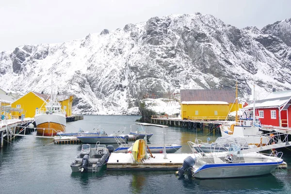 ヌッスフィヨルド村 ロフテン島の写真場所 ノルウェーの歴史的な漁村 ヨーロッパ — ストック写真