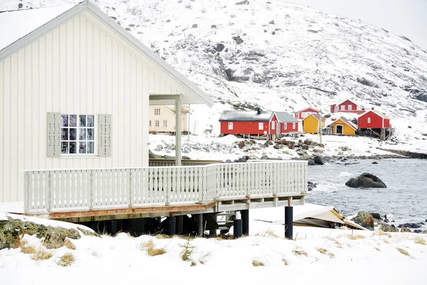 Cabanas Pescadores Tradicionais Lofoten Archipelago Noruega Europa — Fotografia de Stock