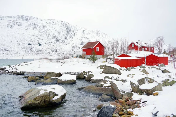 Traditionele Vissershutten Lofoten Archipel Noorwegen Europa — Stockfoto