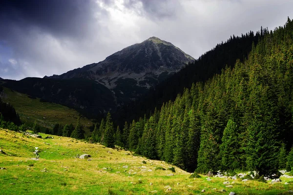 Spring cloudy landscape in Retezat Mountains, Romania, Europe