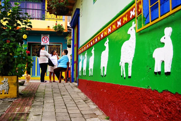 Bunte Straßen Von Guatape Dorf Kolumbien Südamerika — Stockfoto