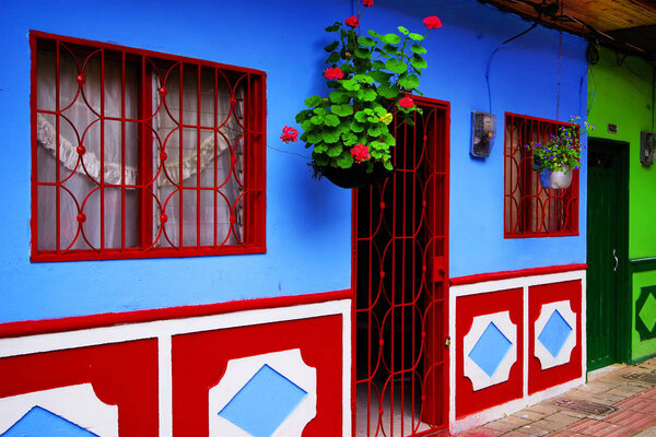 Colorful streets of Guatape village in Colombia, South America