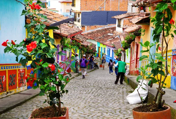 Ruas Coloridas Aldeia Guatape Colômbia América Sul — Fotografia de Stock